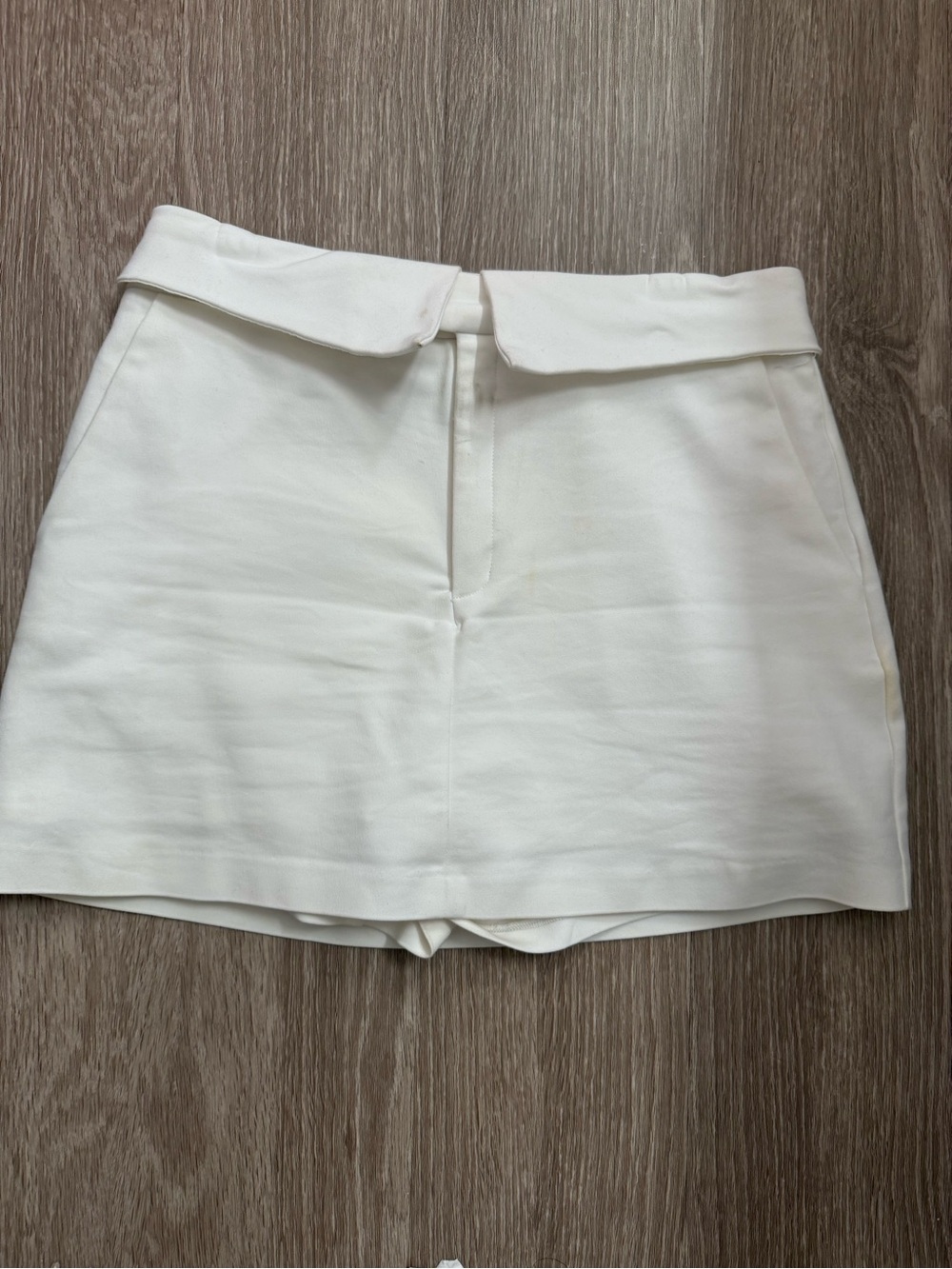 Endless Rose Cream High-Waist Skort with Folded Waistband